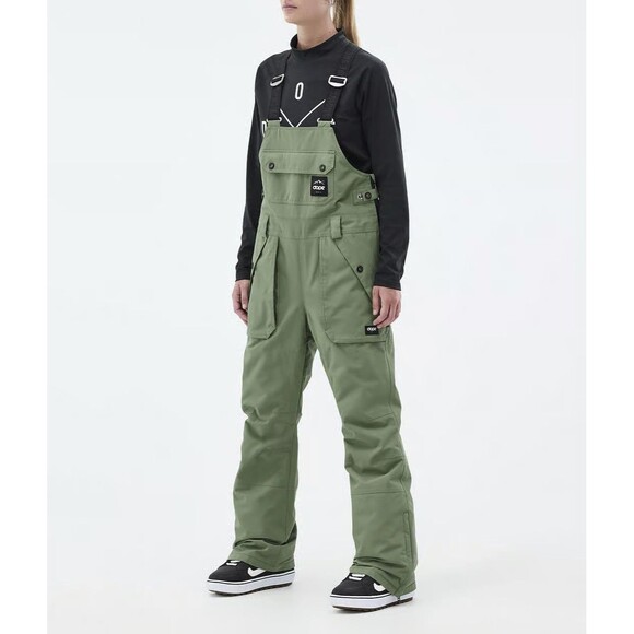 New NWT $239 Dope Snow Notorious BIB W Snowboard Pants Moss Green Small Gators - Picture 1 of 16